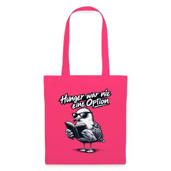 Coole Möve mit Buch "Hunger war nie eine Option"  - Stoffbeutel - Azalea - Vorne