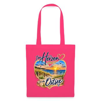 Ostsee Herz am Strand - Stoffbeutel - Azalea - Vorne