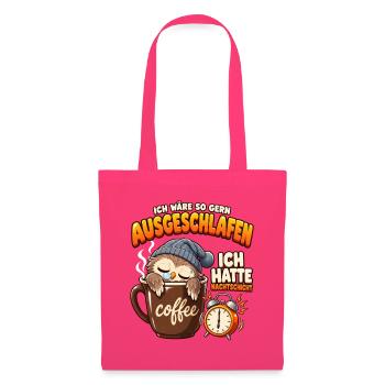 Nachtschicht: Müde Eule mit Kaffee - Stoffbeutel - Azalea - Vorne