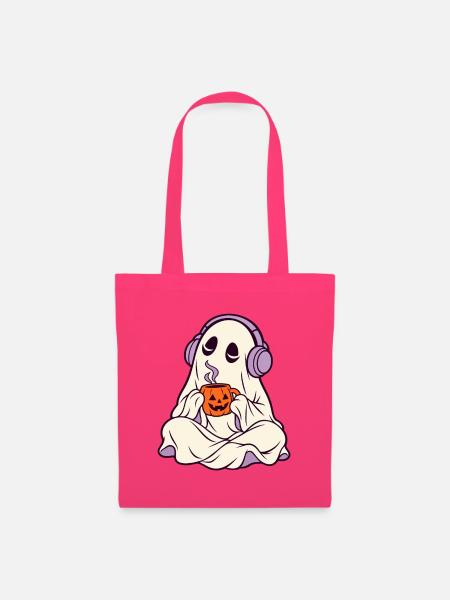 Geist mit Pumpkin-Tasse - Stoffbeutel - Azalea