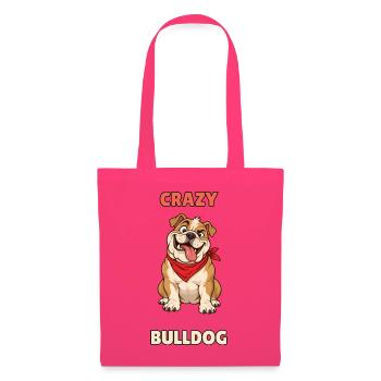 Verrückter Bulldogge – Lustiger englischer Bulldogge - Stoffbeutel - Azalea - Vorne