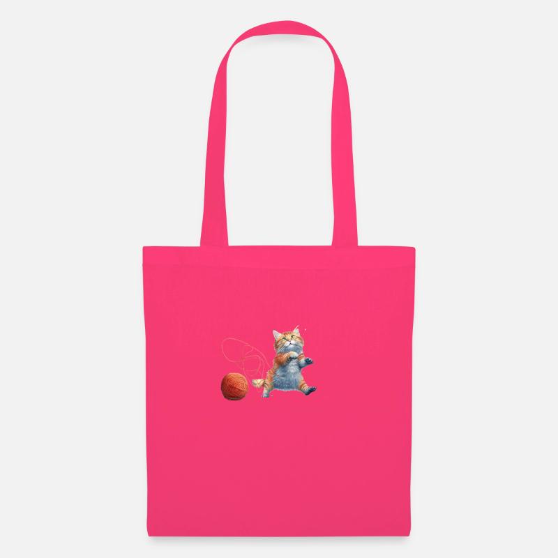 Katze mit Wolle - Stoffbeutel - Azalea