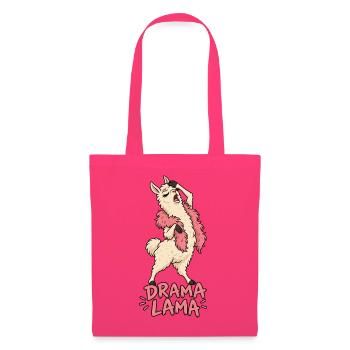 Drama Lama – Lustiges Lama mit pinker Federboa - Stoffbeutel - Azalea - Vorne
