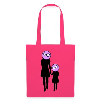 Familie Silhouette Liebe Kinder Eltern Mama Papa - Stoffbeutel - Azalea - Vorne