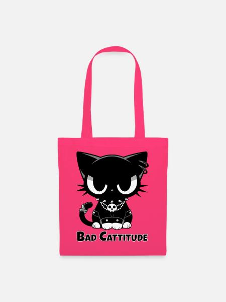 Bad Cattitude | Goth Katze mit Attitüde - Stoffbeutel - Azalea