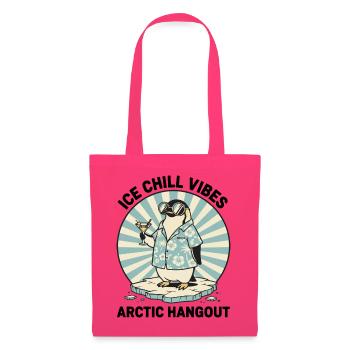 Pingouin Cocktail Rétro "IceChill Vibes" - Sac en tissu - rose azalée - Devant
