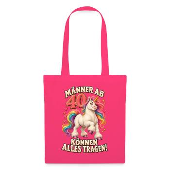 Einhorn 40. Geburtstag Männer Lustiger Spruch - Stoffbeutel - Azalea - Vorne