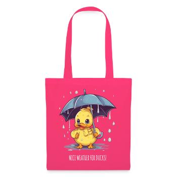  Lustige Ente im Regen – Nice Weather - Stoffbeutel - Azalea - Vorne