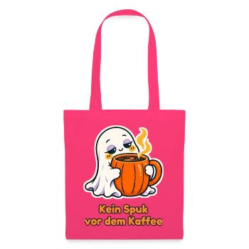 Kein Spuk vor dem Kaffee – Geist mit Tasse - Stoffbeutel - Azalea - Vorne