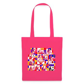 Bunte Life Block Collage - Stoffbeutel - Azalea - Vorne