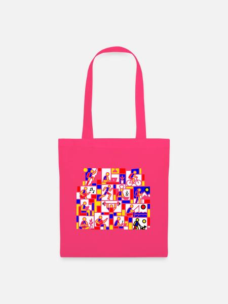 Bunte Life Block Collage - Stoffbeutel - Azalea