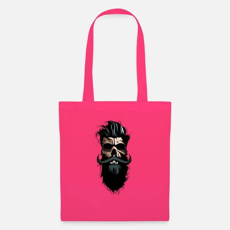 Kopf des Todes Hipster Schädel Kran Bart bärtiger Schnurrbart - Stoffbeutel - Azalea