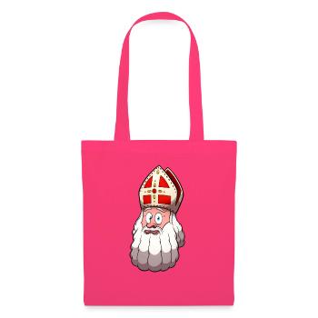 Visage de Saint Nicolas - Sac en tissu - rose azalée - Devant