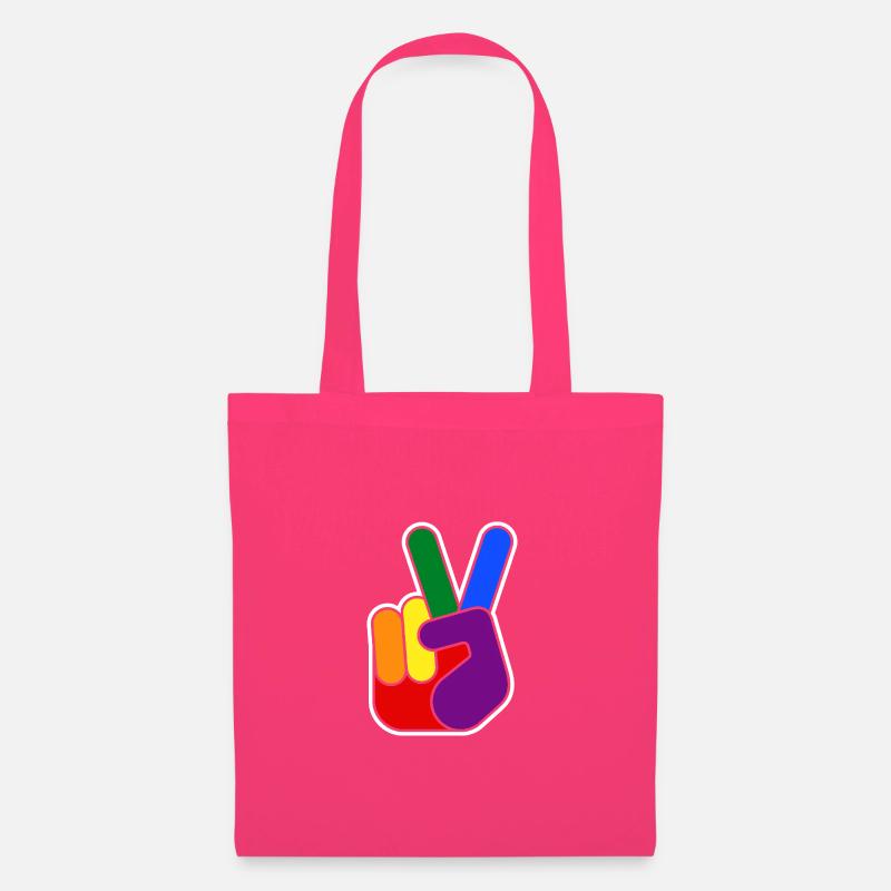 Rainbow Vsign Handdesign - Stoffbeutel - Azalea