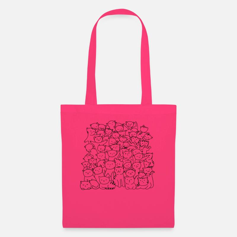 Chats - Sac en tissu - rose azalée