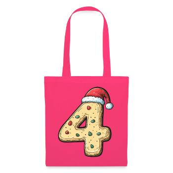 Biscuit de Noël à 4 chiffres - Sac en tissu - rose azalée - Devant