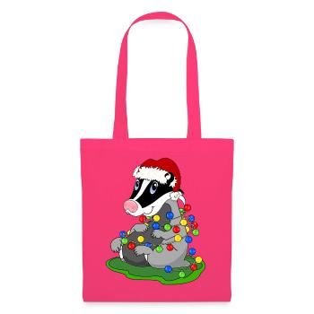 Weihnachtsdachs mit Lichterketten - Stoffbeutel - Azalea - Vorne