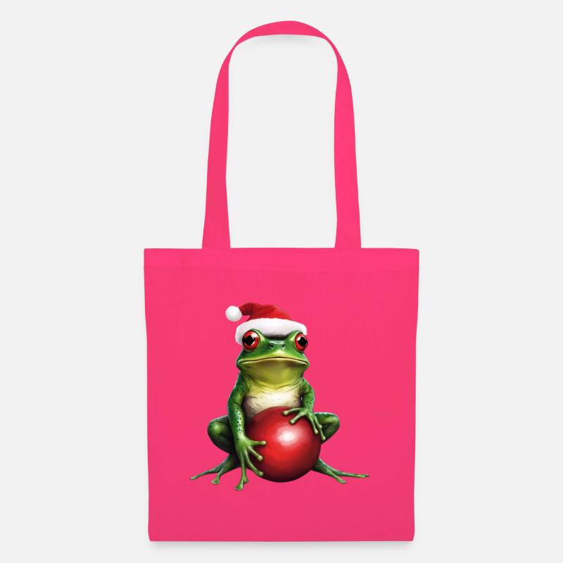 Frosch mit Weihnachtskugel 1 - Stoffbeutel - Azalea