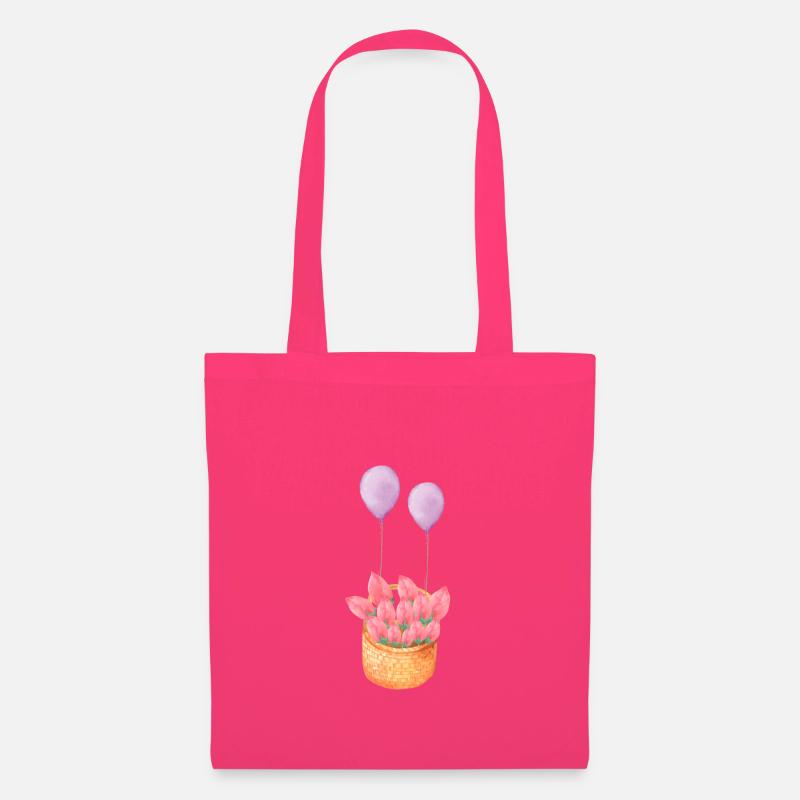 Corbeille de fleurs - Sac en tissu - rose azalée