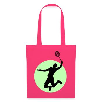 Silhouette du joueur de badminton – Puissance écrasante - Sac en tissu - rose azalée - Devant