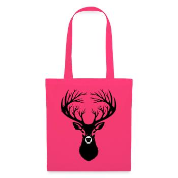 Silhouette de bois de cerf tête de cerf - Sac en tissu - rose azalée - Devant