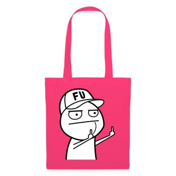 FU Meme avec casquette de baseball (les couleurs peuvent être changées) - Sac en tissu - rose azalée - Devant