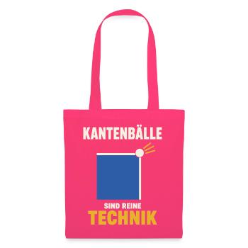 Tischtennis Kantenball Shirt – Minimalistisch - Stoffbeutel - Azalea - Vorne