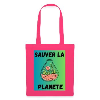 JOUR DE LA TERRE. ECOLOGIE. PLANETE. ENVIRONNEMENT - Sac en tissu - rose azalée - Devant