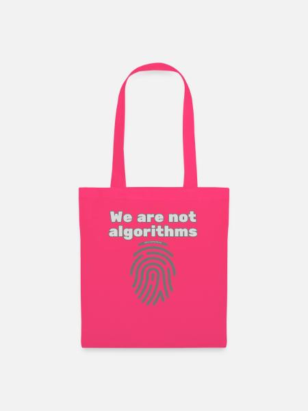 Mensch statt Algorithmus – Statement T-Shirt - Stoffbeutel - Azalea