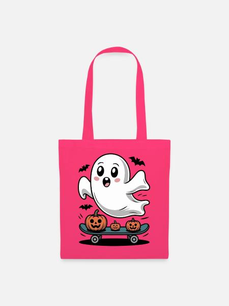 Gespenst auf Halloween-Skateboard - Stoffbeutel - Azalea