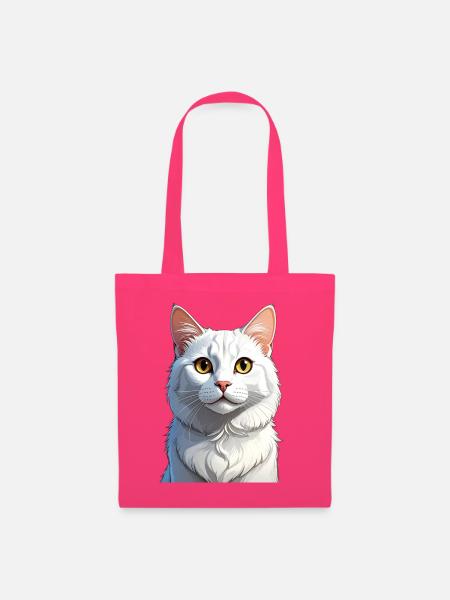 weiße Katze - Stoffbeutel - Azalea