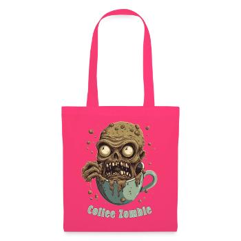 Monstre du café - Zombie caféine - Râle du matin - Sac en tissu - rose azalée - Devant