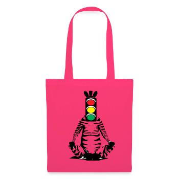Zèbre, feu de circulation, tête, art, street art, urbain - Sac en tissu - rose azalée - Devant