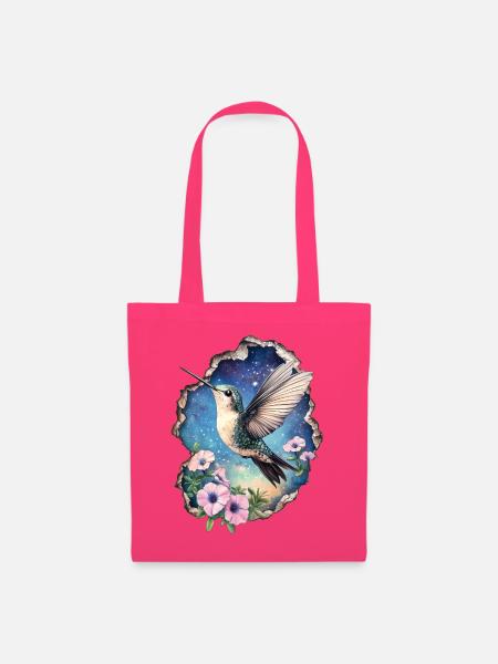 Kolibri mit Blüten - Stoffbeutel - Azalea