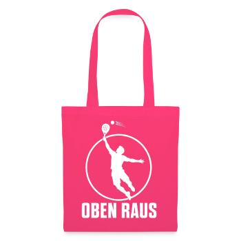 Oben Raus Padel Tennis Smash Spieler T-Shirt - Stoffbeutel - Azalea - Vorne
