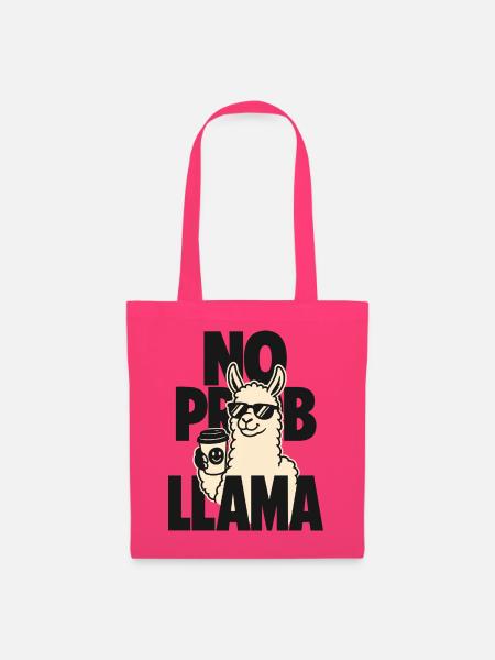 No Prob Llama – Lama mit Kaffeebecher - Stoffbeutel - Azalea