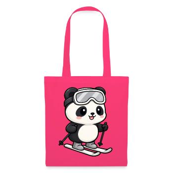 Süßer Panda Kawaii Skifahrer Cartoon - Stoffbeutel - Azalea - Vorne