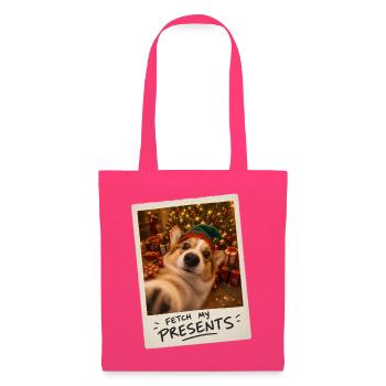 Fetch My Presents Corgi Selfie Weihnachten - Stoffbeutel - Azalea - Vorne