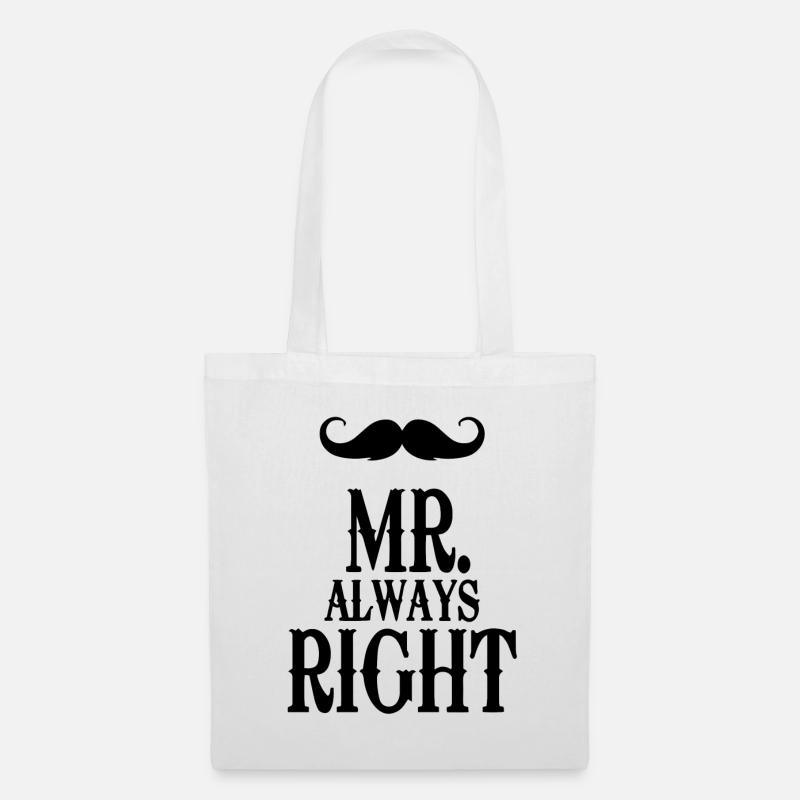 mister always right - Stoffbeutel - Weiß
