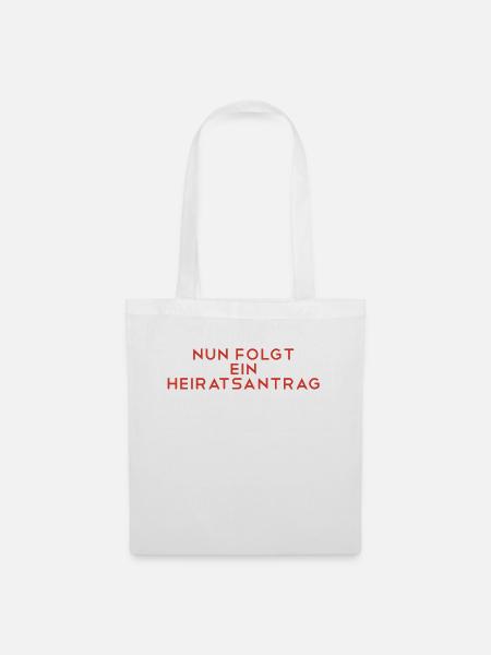 Kreativer Heiratsantrag - Stoffbeutel - Weiß
