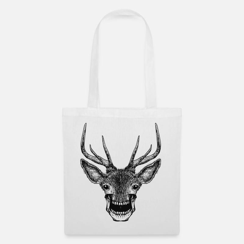 Deer Skull - Tote Bag - white
