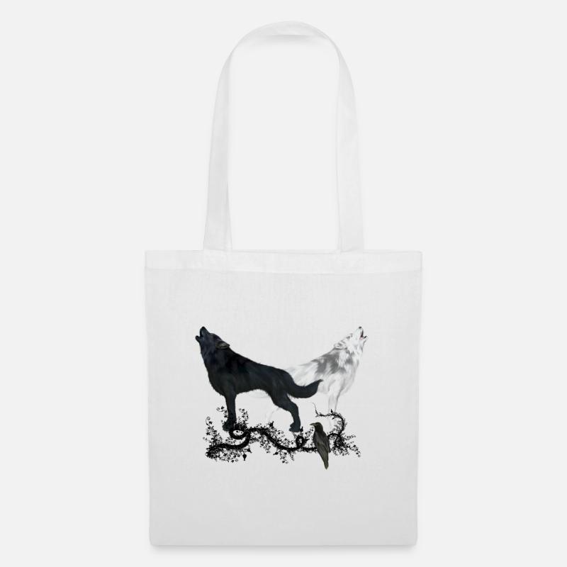 Stunning black and white wolf - Tote Bag - white