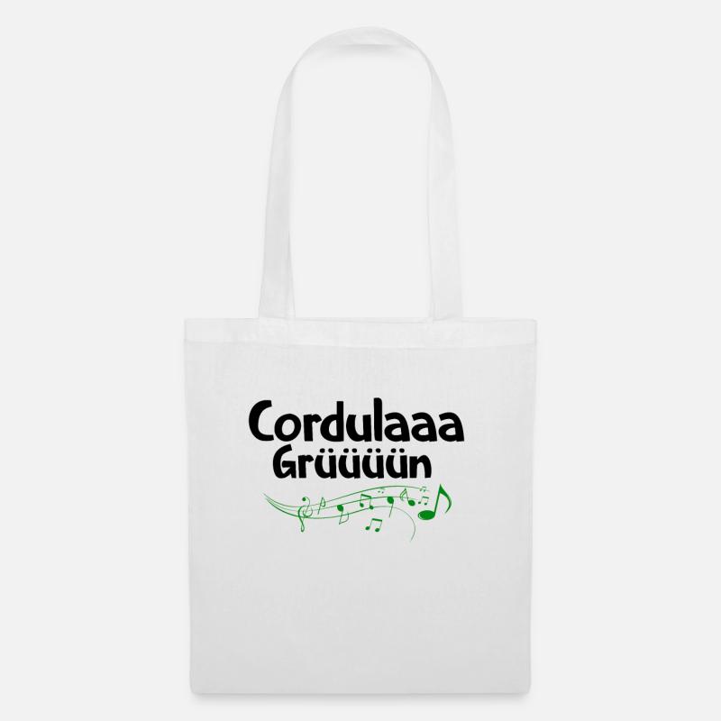 Cordulaaaa Grüüüün mit Noten - Stoffbeutel - Weiß