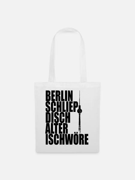 Berlin Schliep Disch Alter Ischwöre Ich liebe Dich - Stoffbeutel - Weiß