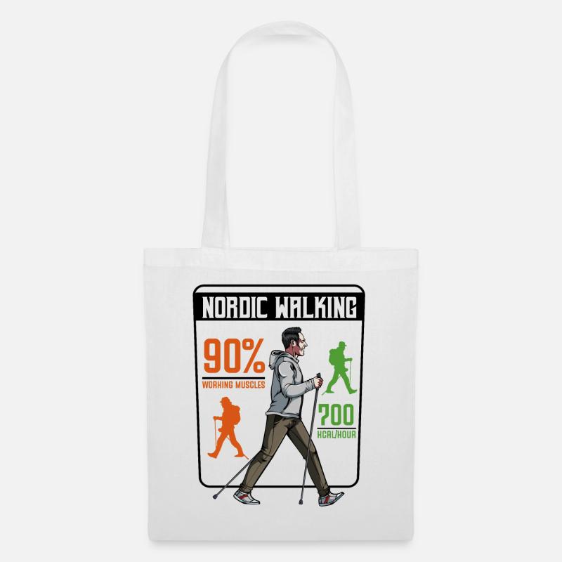 Nordic Walking - Stoffbeutel - Weiß