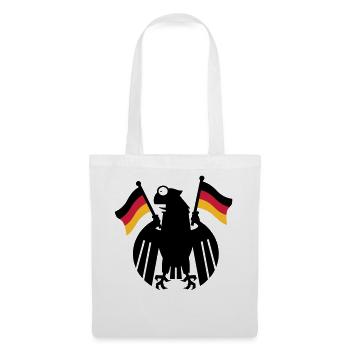 Wappenadler Karikatur / German Eagle Cartoon (3c) - Stoffbeutel - Weiß - Vorne