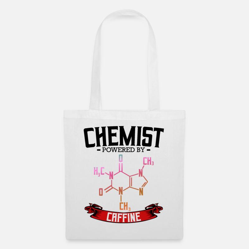 Chemist Powered By Caffine Chemie Geschenk - Stoffbeutel - Weiß