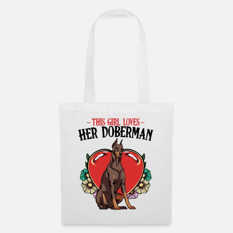 Dobermann - Stoffbeutel - Weiß