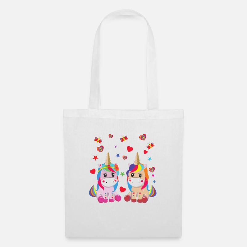 einhorn ,unicorn - Stoffbeutel - Weiß