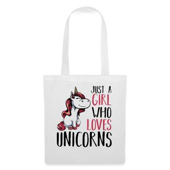 La fille adore la licorne - Sac en tissu - blanc - Devant